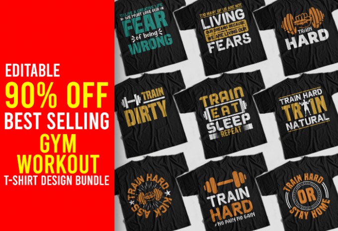 Gym T-shirt Design Bundle
