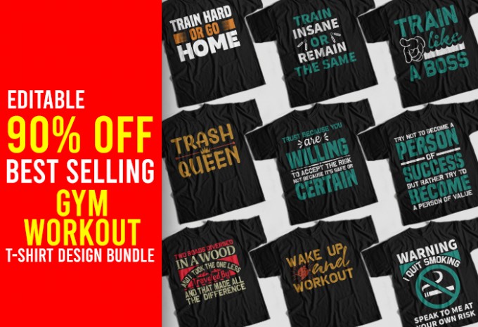 Gym T-shirt Design Bundle