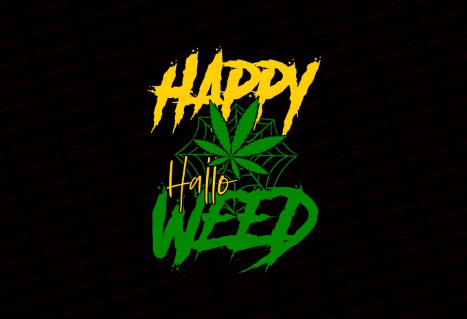 Happy Hallo Weed T-shirt Design — PNG, SVG, EPS, AI commercial use t-shirt design