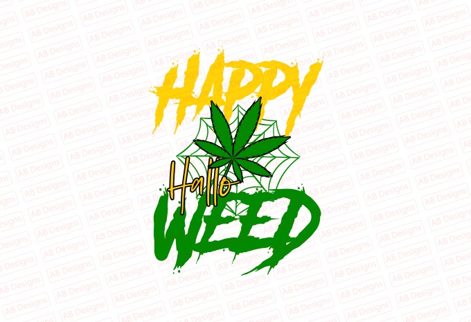 Happy Hallo Weed T-shirt Design design preview 1