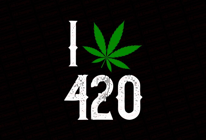 I Love 420 T-shirt Design — SVG, EPS, AI, PNG commercial use t-shirt design
