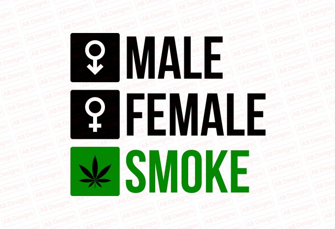 Male Female Smoker T-shirt Design design preview 1