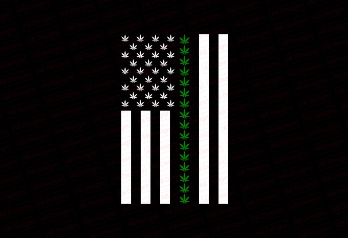 Weed American Flag T-shirt Design — PNG, SVG, EPS, AI commercial use t-shirt design