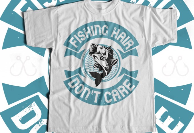 FISHING HAIR T-shirt Design design preview 1