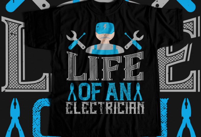 Electrician T-shirt Design Bundle