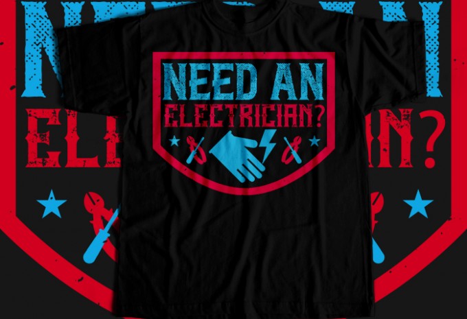 Electrician T-shirt Design Bundle