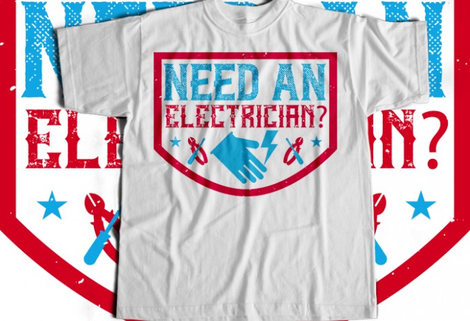 Electrician T-shirt Design Bundle