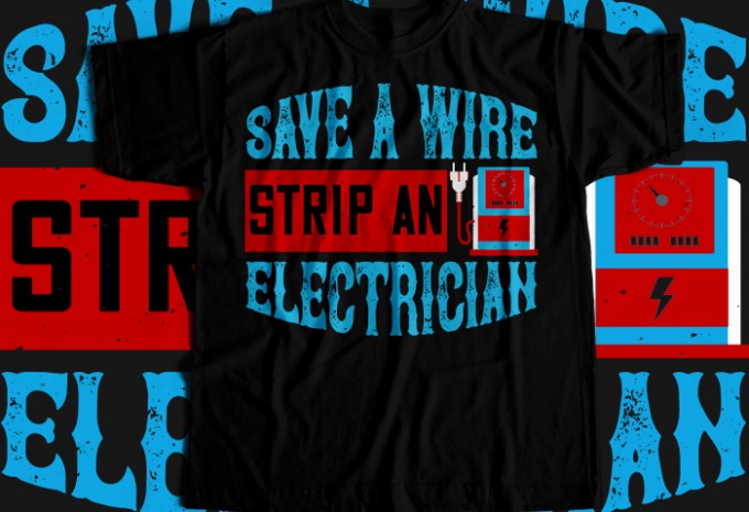 Electrician T-shirt Design Bundle