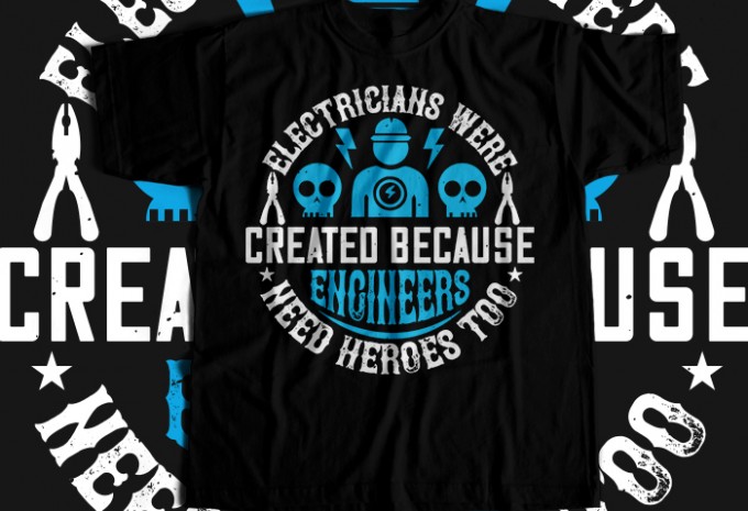 Electrician T-shirt Design Bundle