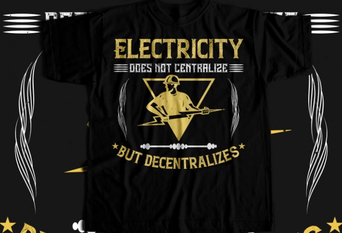 Electrician T-shirt Design Bundle