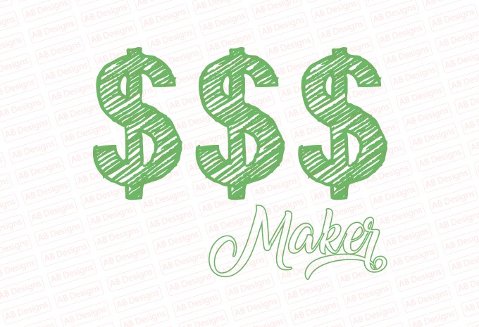 $$$ maker, Money maker T-Shirt Design — AI, EPS, SVG, PNG commercial use t-shirt design