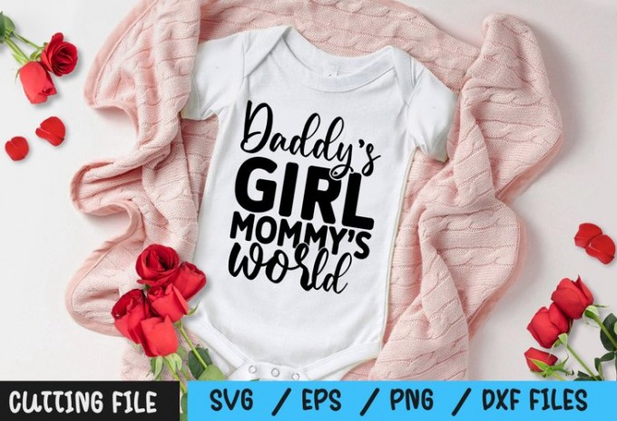 Daddy s Girl Mommy s World SVG — EPS, SVG, PNG, DXF commercial use t-shirt design