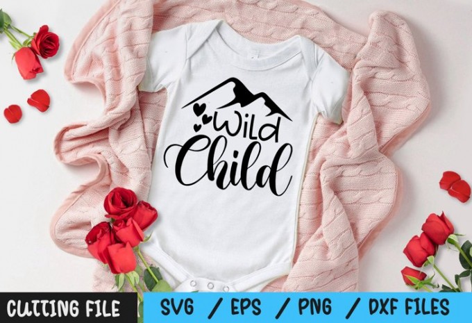 Wild child SVG — EPS, SVG, PNG, DXF commercial use t-shirt design