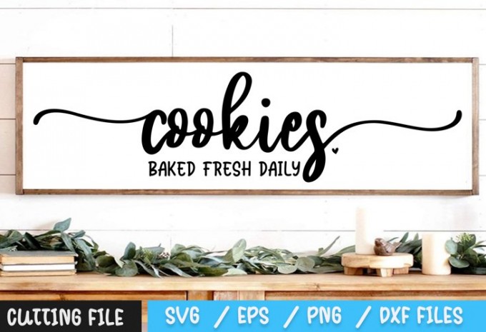 Cookies Baked Fresh Daily SVG — EPS, SVG, PNG, DXF commercial use t-shirt design