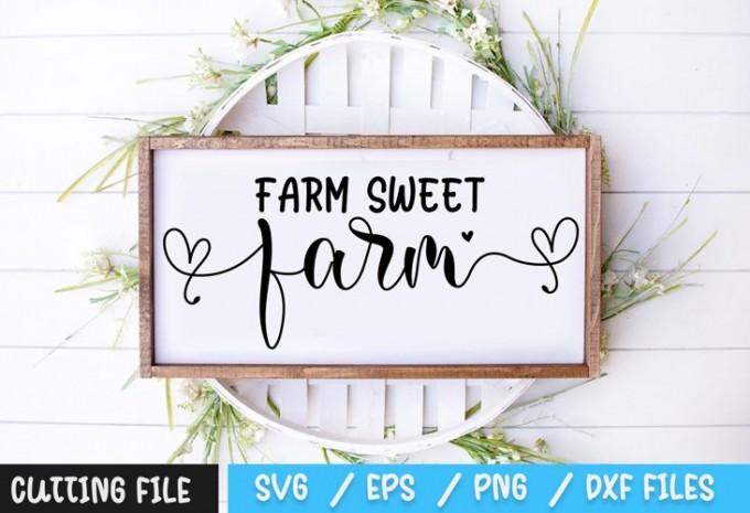 Farm Sweet Farm SVG — EPS, SVG, PNG, DXF commercial use t-shirt design
