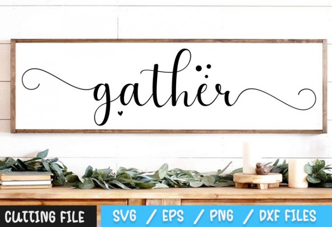 Gather with a Grateful Heart SVG 2 — EPS, SVG, PNG, DXF commercial use t-shirt design