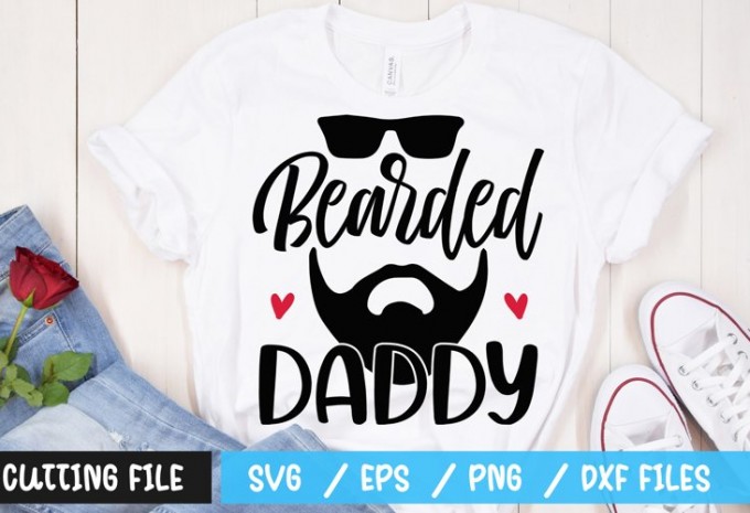 Bearded Daddy SVG — EPS, SVG, PNG, DXF commercial use t-shirt design