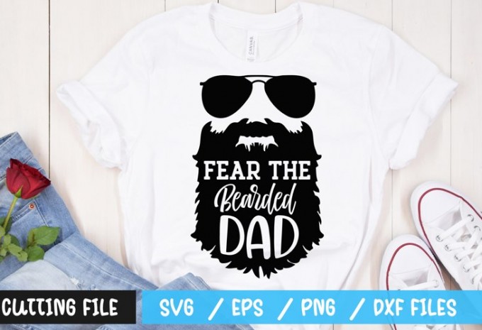 Fear the bearded dad SVG — EPS, SVG, PNG, DXF commercial use t-shirt design