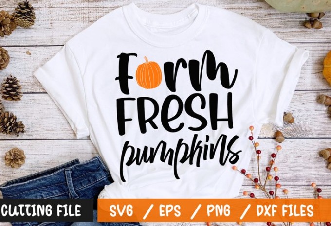 Farm fresh pumpkins t-shirt design — EPS, SVG, DXF commercial use t-shirt design