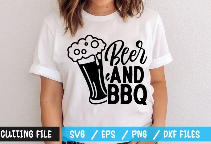 Beer And bbq t-shirt design — EPS, SVG, PNG, DXF commercial use t-shirt design