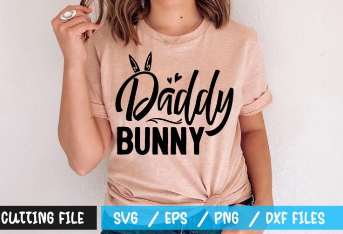 Daddy bunny t-shirt design — EPS, SVG, PNG, DXF commercial use t-shirt design