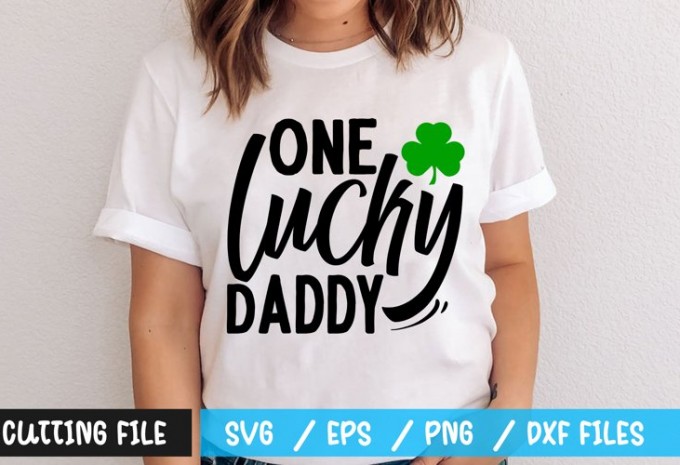 One lucky daddy t-shirt design — EPS, SVG, PNG, DXF commercial use t-shirt design