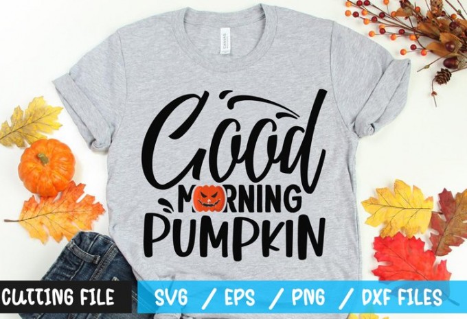 Good morning pumpkin t-shirt design — EPS, SVG, PNG, DXF commercial use t-shirt design