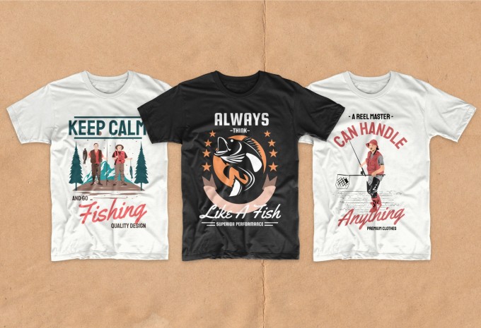 Fishing t-shirt designs bundle vector packs