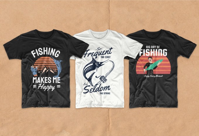 Fishing t-shirt designs bundle vector packs