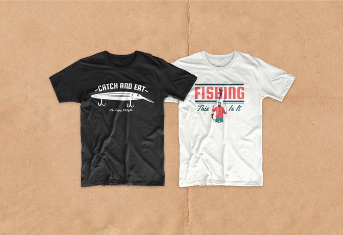 Fishing t-shirt designs bundle vector packs
