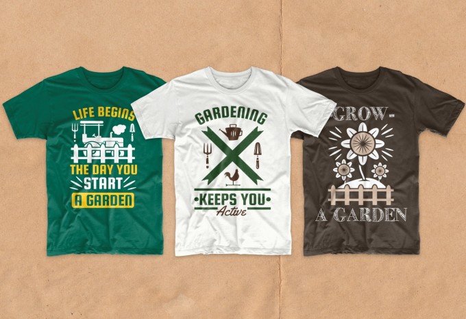 Gardening t-shirt designs bundle vector packs
