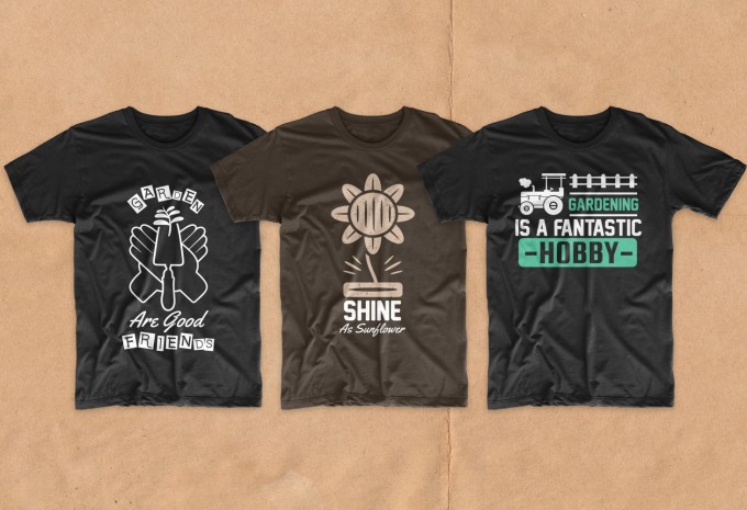 Gardening t-shirt designs bundle vector packs
