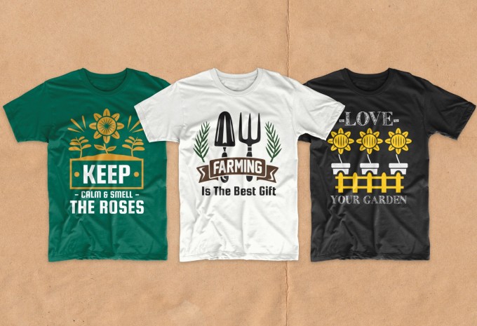 Gardening t-shirt designs bundle vector packs