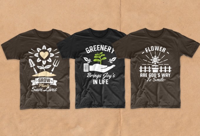 Gardening t-shirt designs bundle vector packs