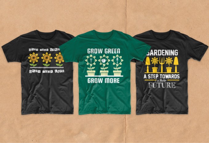 Gardening t-shirt designs bundle vector packs