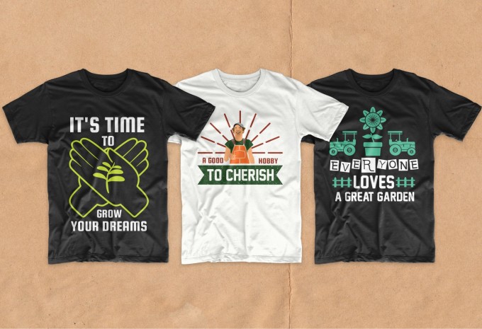 Gardening t-shirt designs bundle vector packs
