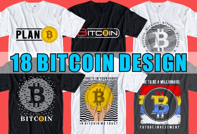18 bitcoin crypto t shirt design bundle — AI, EPS, SVG, PNG commercial use t-shirt design