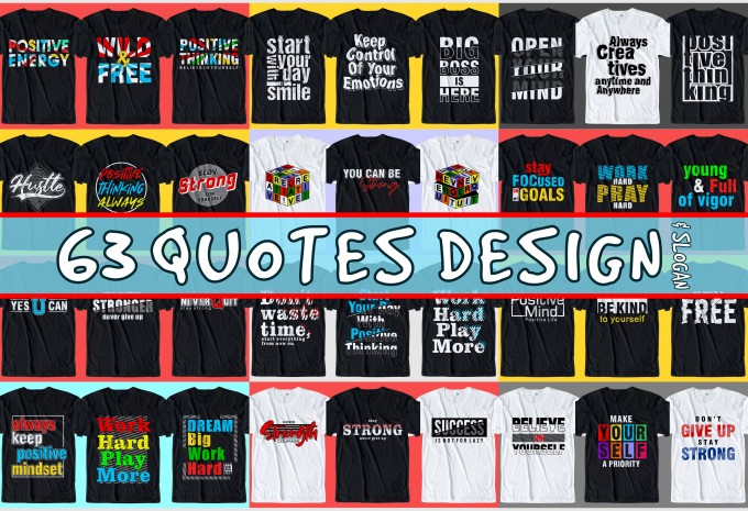 63 qotes t shirt design bundle
