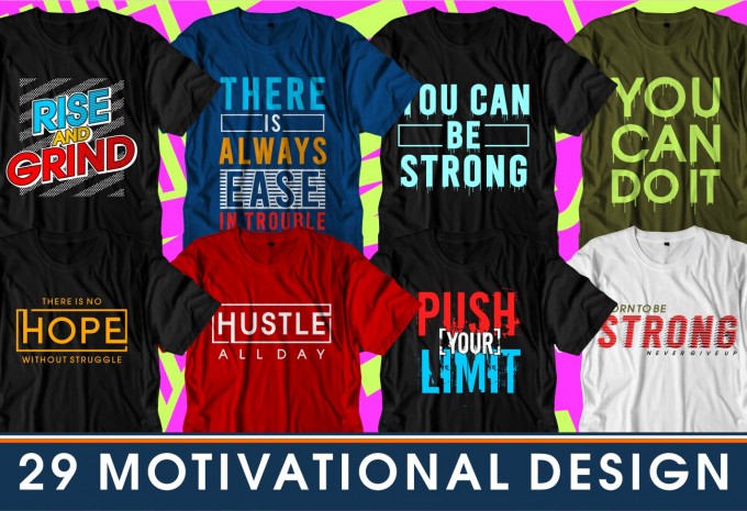 29 motivational inspirational quotes t shirt design bundle