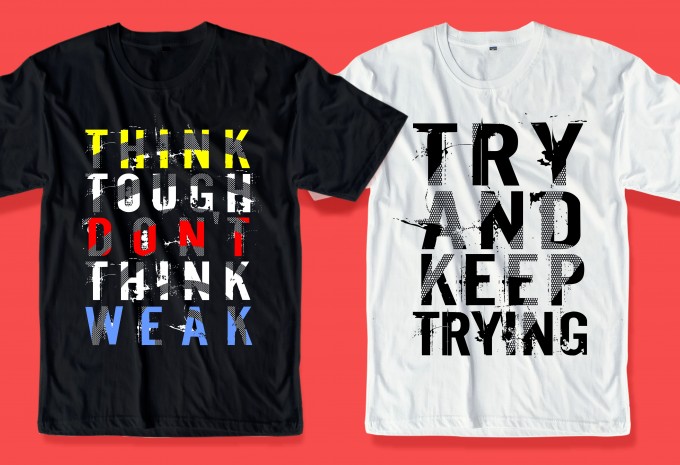 68 motivational quotes t shirt design bundle