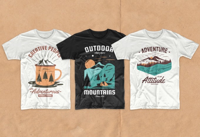 50 Adventure, outdoor, hiking t-shirt designs bundle design preview 2