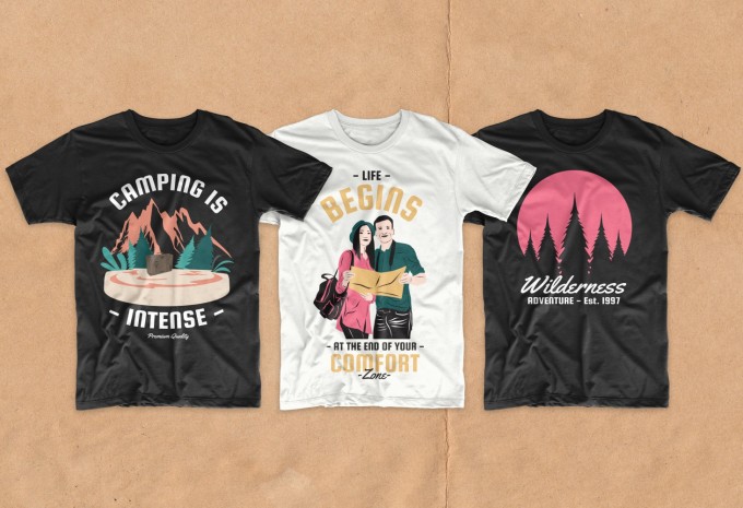 50 Adventure, outdoor, hiking t-shirt designs bundle design preview 9