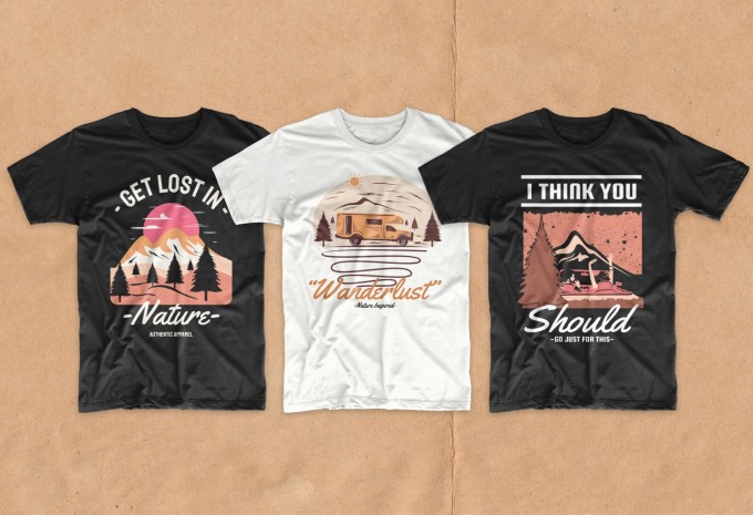 50 Adventure, outdoor, hiking t-shirt designs bundle design preview 11