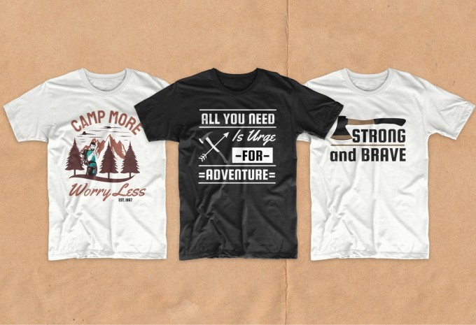 50 Adventure, outdoor, hiking t-shirt designs bundle design preview 14