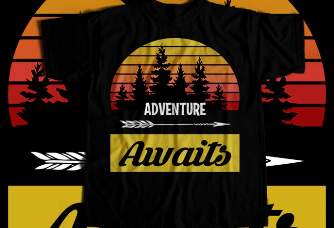 Adventure awaits T-shirt Design — PNG commercial use t-shirt design