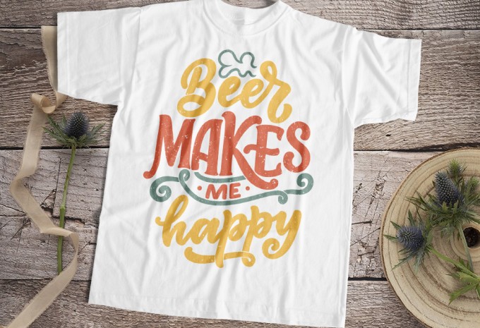 Beer Makes Me Happy T-shirt Design