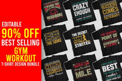 Gym T-shirt Design Bundle