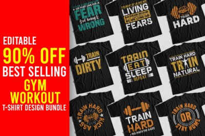 Gym T-shirt Design Bundle