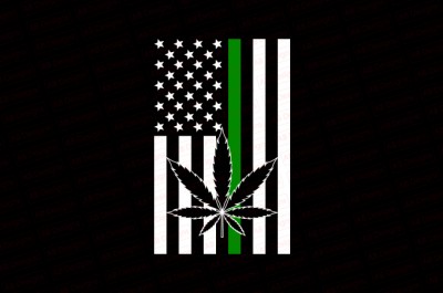 Weed American Flag T-shirt Design