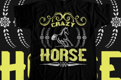 Crazy horse T-shirt Design
